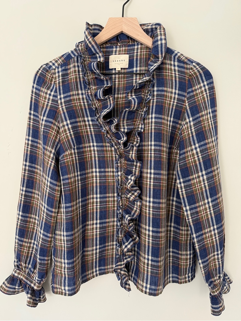 Sezane Chlo Shirt Carreaux Oxford - Size 36